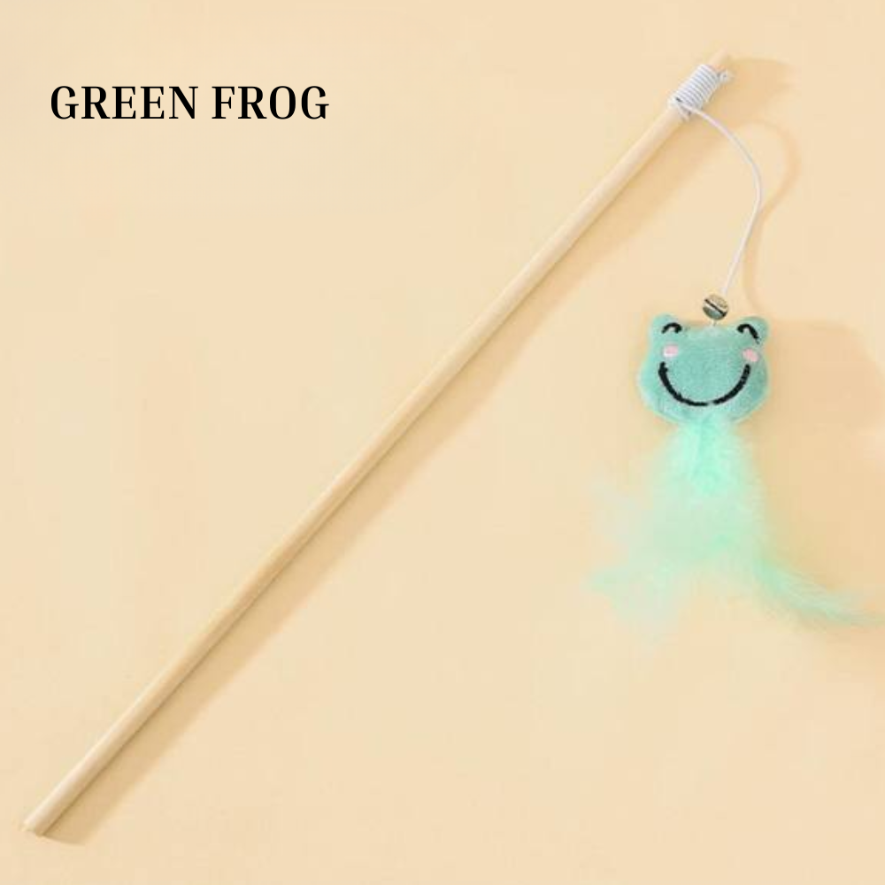 Wooden Cat Stick Toy