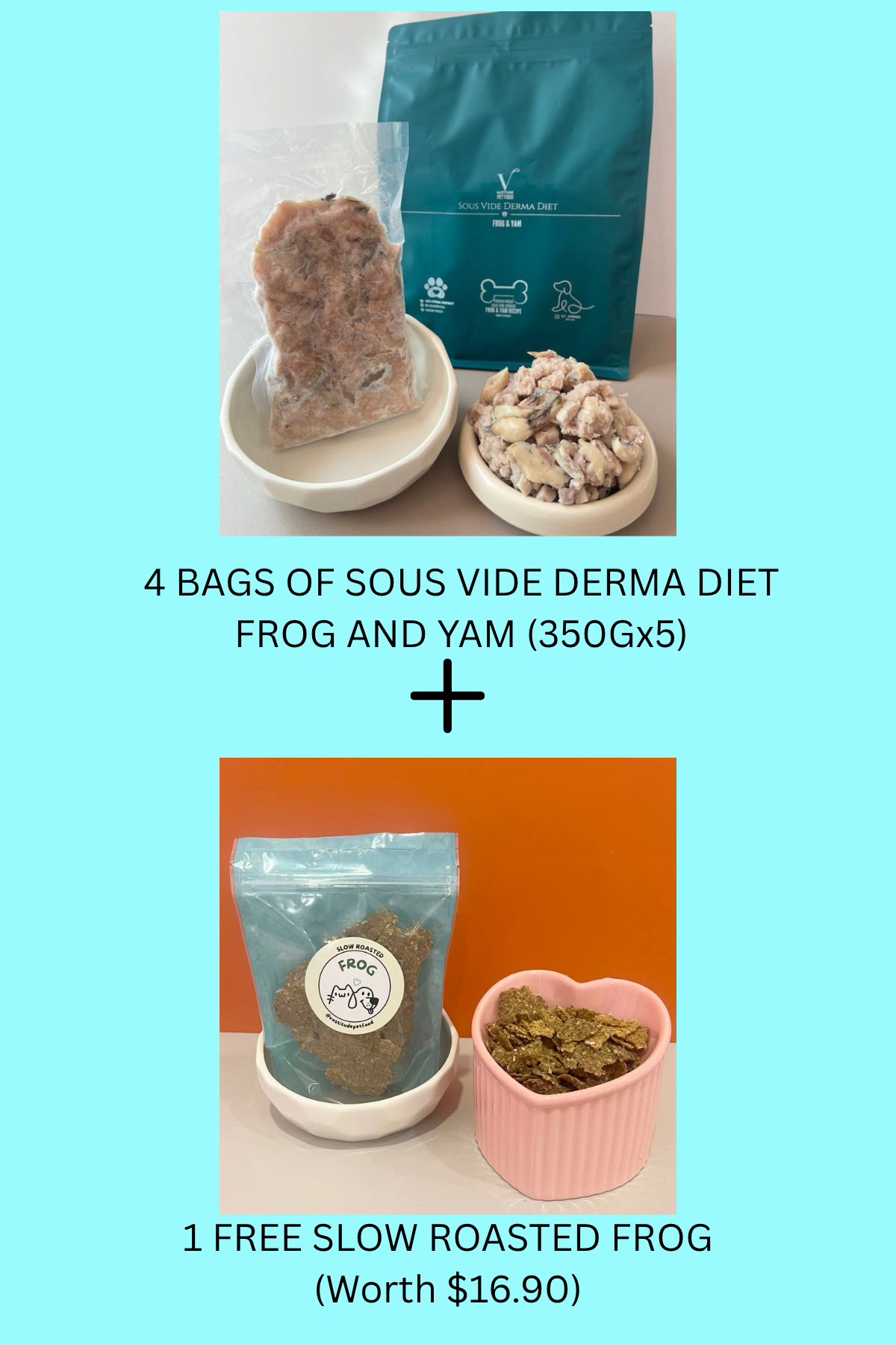 Sous Vide Derma Diet - BUNDLE : Frog & Yam (350gx5) + SR Frog