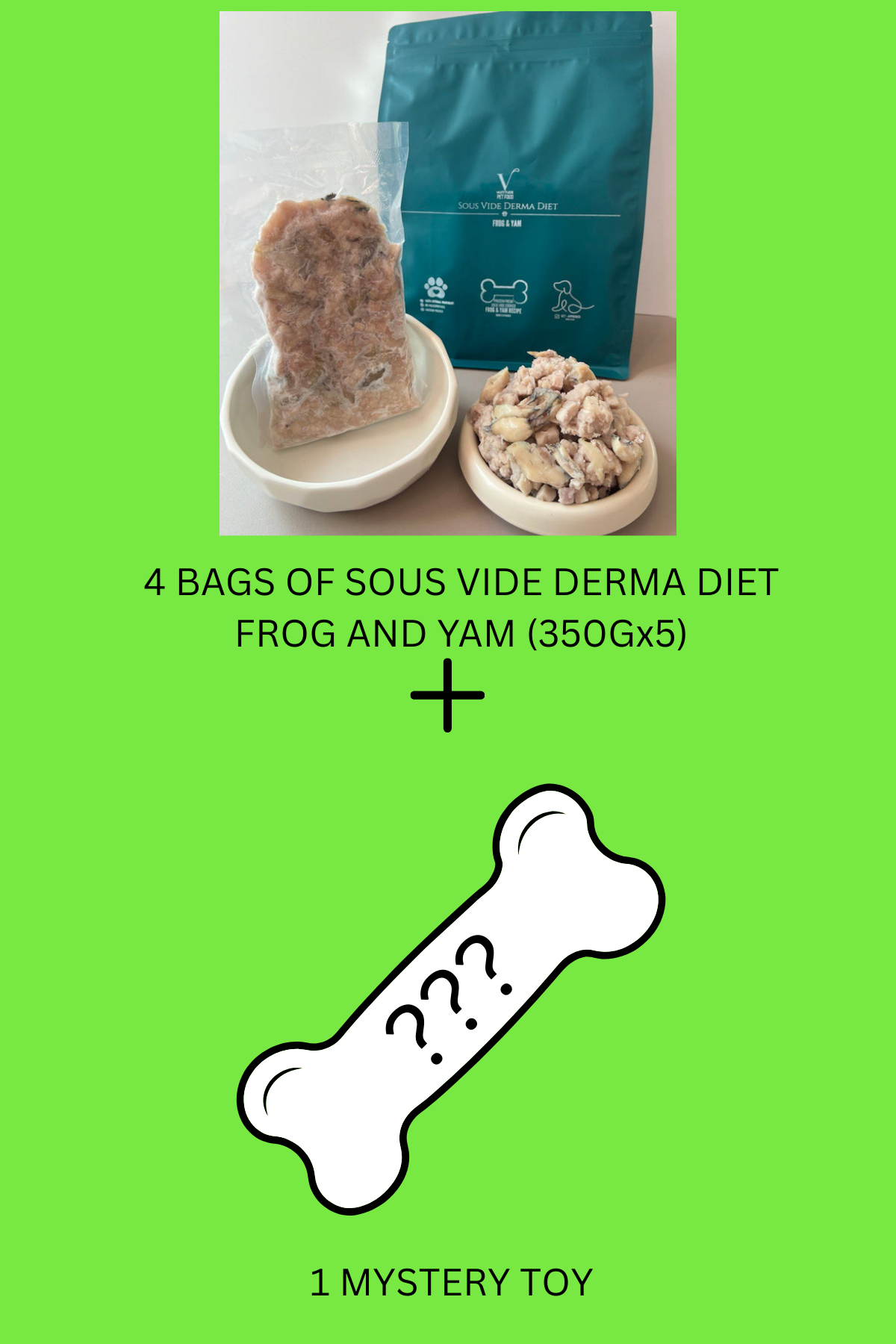 Sous Vide Derma Diet - BUNDLE : Frog & Yam (350gx5) + 1 FREE Mystery toy