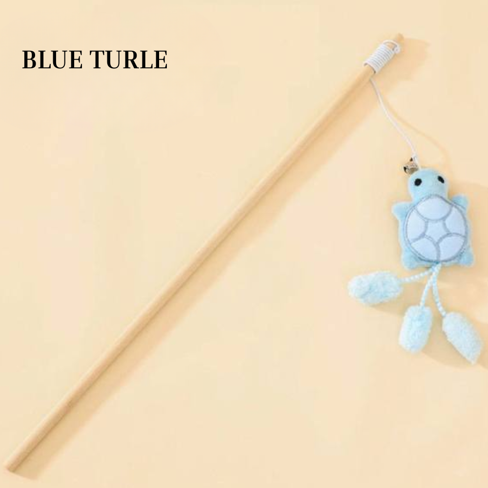 Wooden Cat Stick Toy