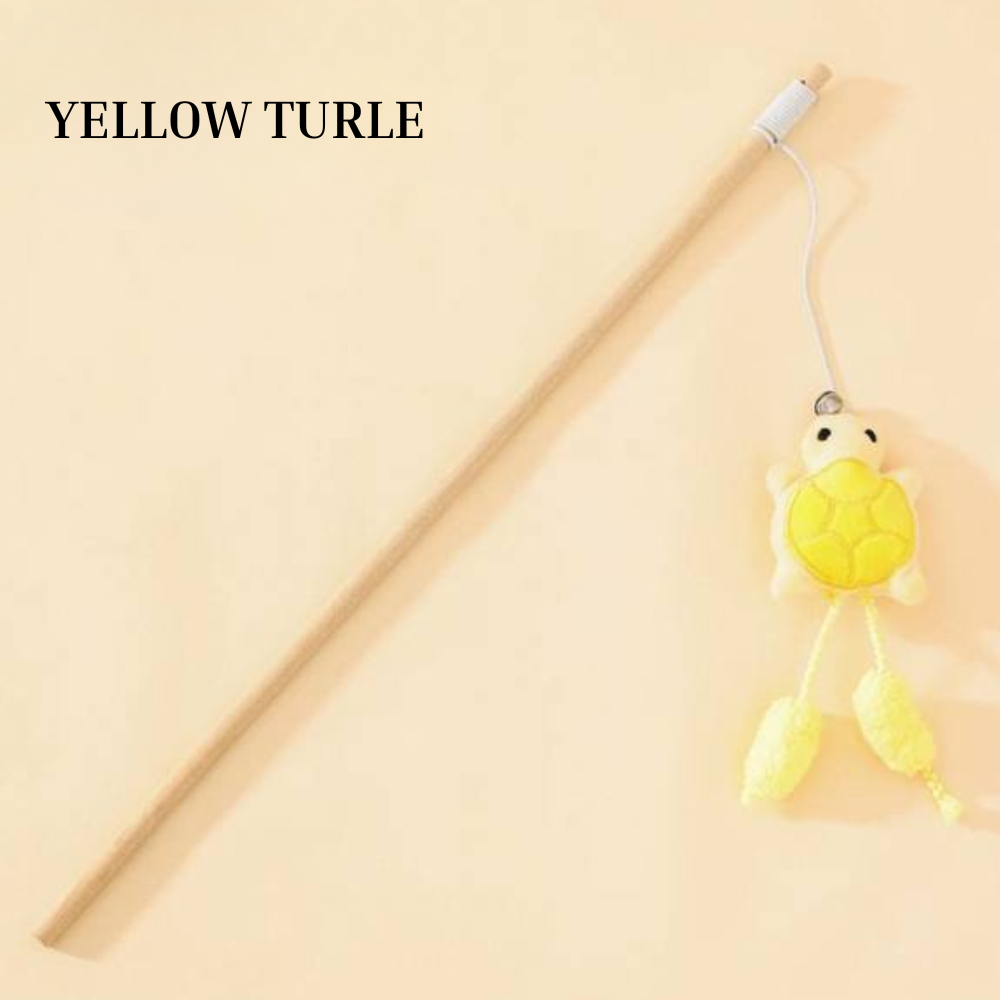 Wooden Cat Stick Toy