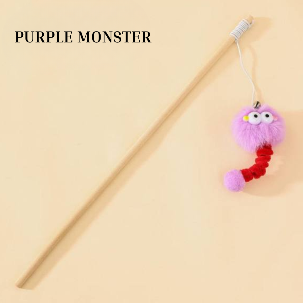 Wooden Cat Stick Toy