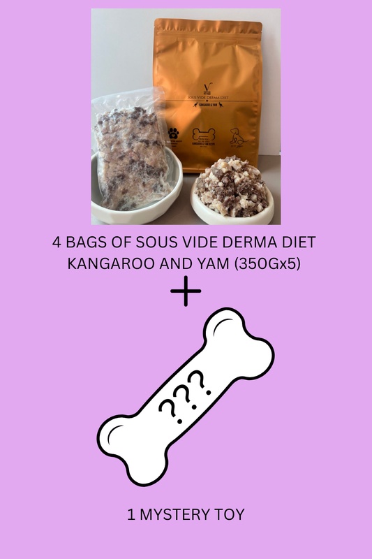Sous Vide Derma Diet - BUNDLE : Kangaroo & Yam (350gx5) +1 FREE Mystery toy