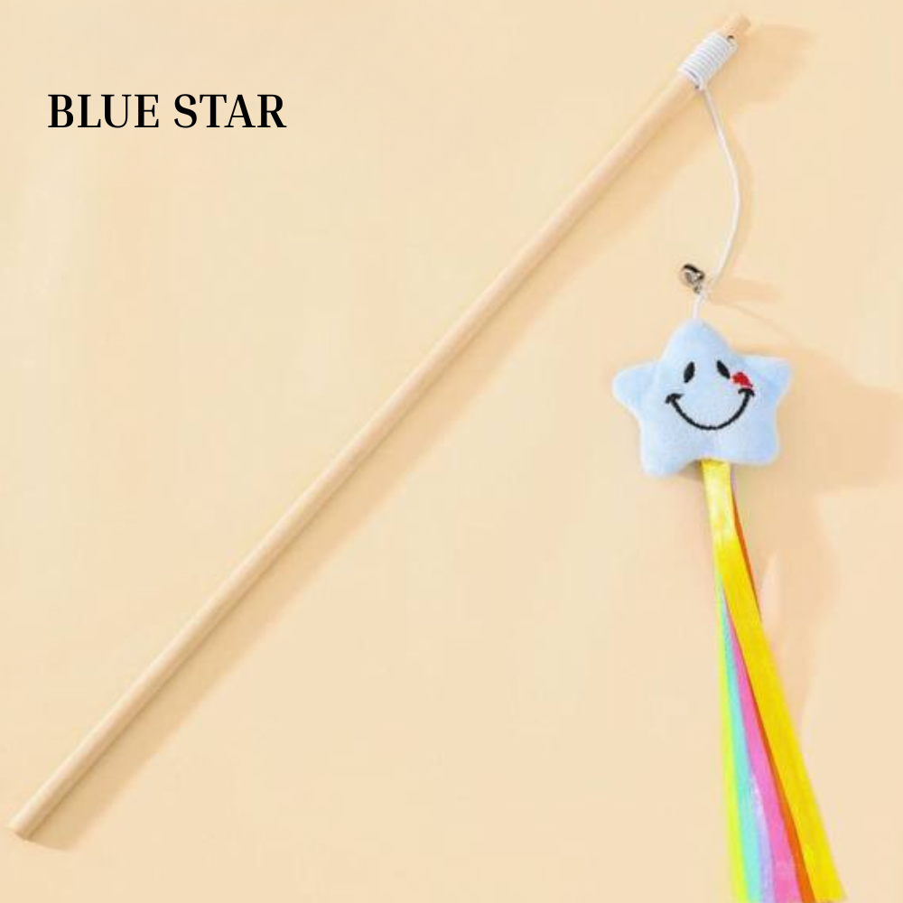 Wooden Cat Stick Toy
