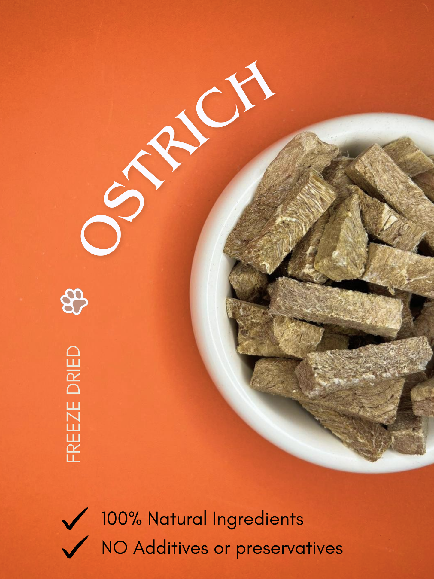 Freeze Dried Ostrich (50g)