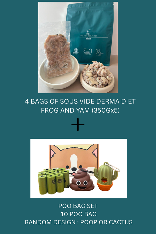 Sous Vide Derma Diet - BUNDLE : Frog & Yam (350gx5) + 1 FREE POO BAG SET