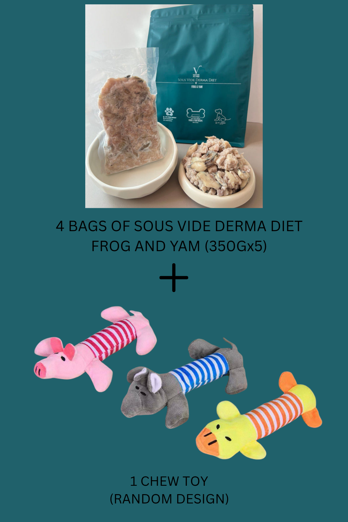 Sous Vide Derma Diet - BUNDLE : Frog & Yam (350gx5) + 1 FREE Toy